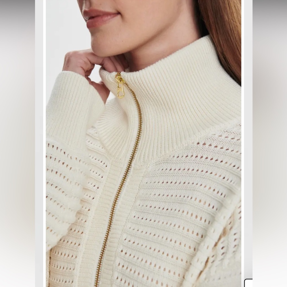 Varley Tara Pointelle Half-Zip - size Small - Picture 2 of 6